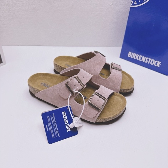 Birkenstock Taupe Suede Sandals - Picture 1 of 9